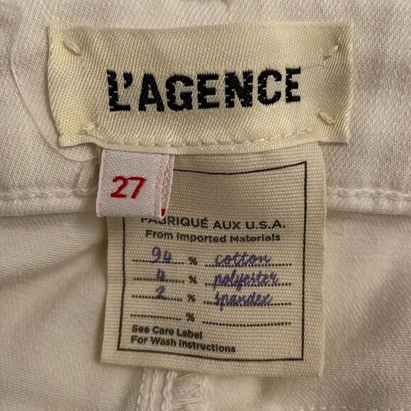 L'Agence Margot Jeans Womens 27 Vintage White High Rise Skinny Velvet Stripe - Picture 2 of 14